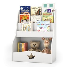 4-Tier Kids Bookshelf Wooden Bookcase Toy Storage Organizer Montessori Bookshelf