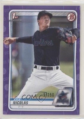 2020 Bowman Draft Purple Border 9/250 Kyle Nicolas #BD-64 0a3