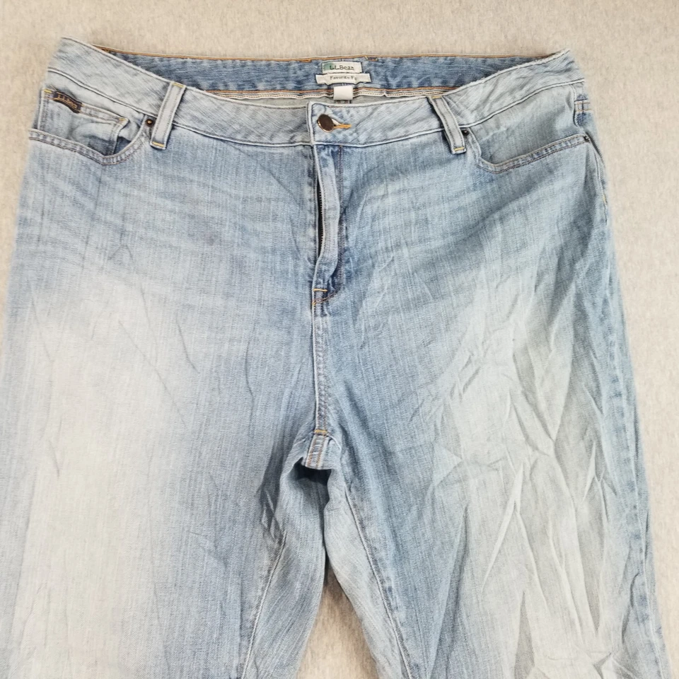 L.L Bean Jeans Womens Sz 18R VTG Favorite Fit Light Wash 98%Cotton Normcore Nice - Image 2 of 4