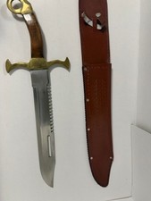 18 Bowie Knife Extra Large Sawback Wood Handle Mega Thick Heavy Duty Classic