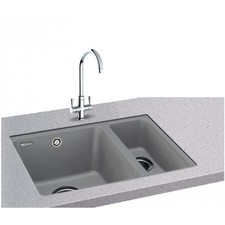 Carron Phoenix Fiji 150 Granite 1.5 Bowl Stone Grey Kitchen Sink Inset