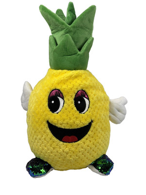 Fun & Fun Plush Anthropomorphic Pineapple Yellow Smiley Face Stuffed Toy 21''