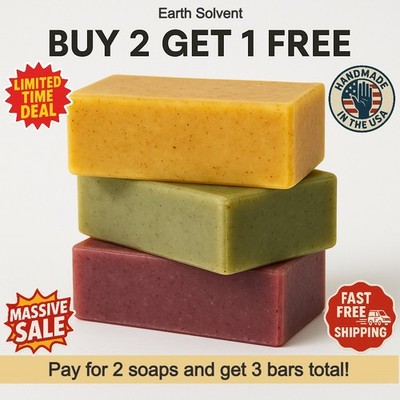BUY 2 & Get 1 FREE Natural Organic Bar Soap For Sensitive Skin 5oz UNSCENTED