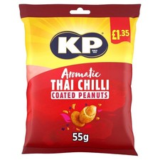 KP Aromatic Thai Chilli Coated Peanuts Pack of 16 X 55g