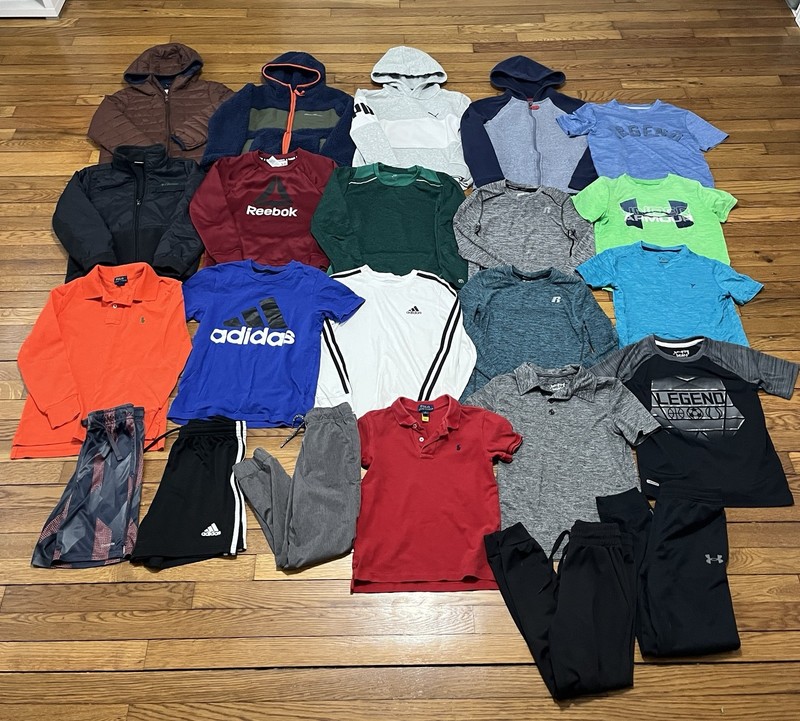 Boys Size Small 23PC LOT! Youth RALPH LAUREN ADIDAS MORE Athletic Sports Bundle