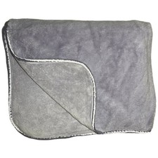 Brookstone NAP Light Purple Travel Blanket Thick 2Ply Throw Satin Trim 40x60 htf