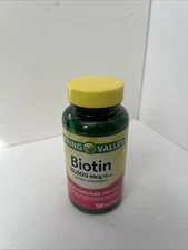 Spring Valley Extra Strength Biotin Dietary Supplement 10,000 mcg 120 Softgels