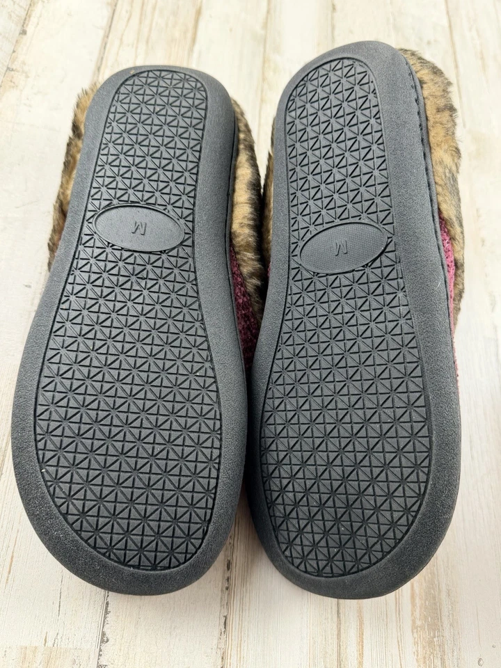 Totes Toasties NUEVAS zapatillas de espuma viscoelástica para mujer talla M/7-8 púrpura con piel. Bonito Foto 4 de 4