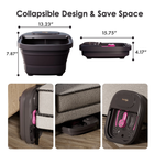 Collapsible Foot Spa with Heat and Massage,Foot Bath with 3 Pedicure Attachment