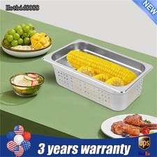 2 PCS 1/3 Size 6" Deep Steam Table Pan Stainless Steel Hotel Bars Food Prep Pan