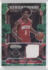 2021-22 Panini Prizm Sensational Swatches Green Ice 12/21 Josh Christopher 05is