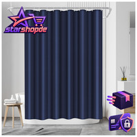 Badevorhang 180X200Cm Polyester Wasserdicht Waschbar Anti-Schimmel Marineblau