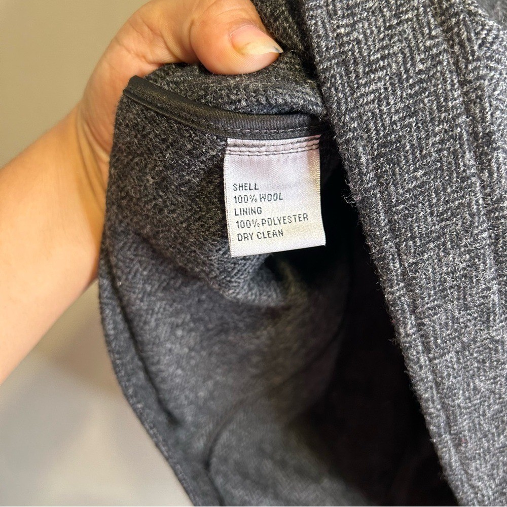 Talbots Jacket Blazer Gray Wool Button Up Herring… - image 4