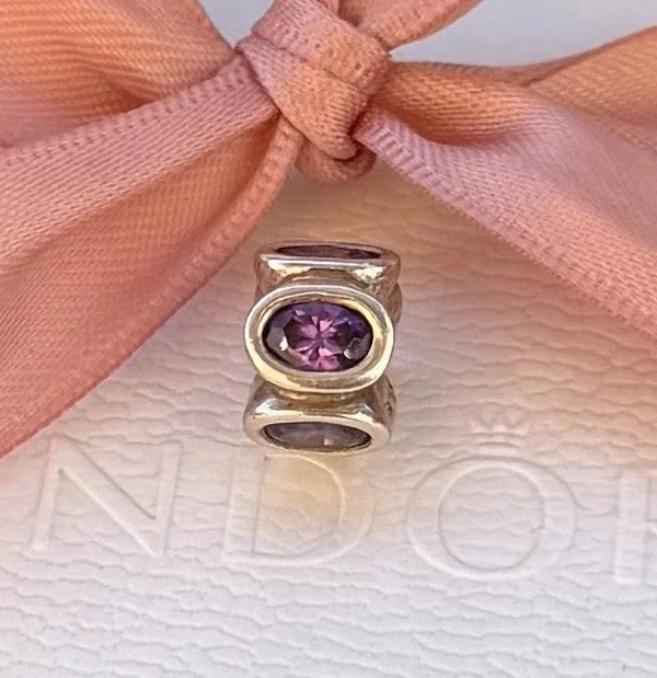 Original Pandora Charm „ovale Lichter “lila, 925 silber #79311ACZ - Bild 2 von 3