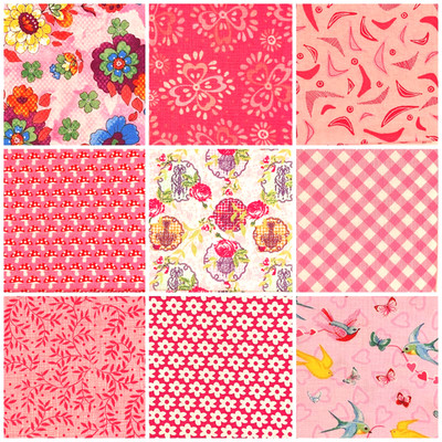 Fat Quarter Pack Rosa Pink 7-10 Stück Michael Miller Benartex FabriQuilt Susybee