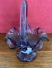 ENTIRE FENTON FAMILY SIGNED Mary Gregory Art Glass Lavender Basket  FABULOUS !!!