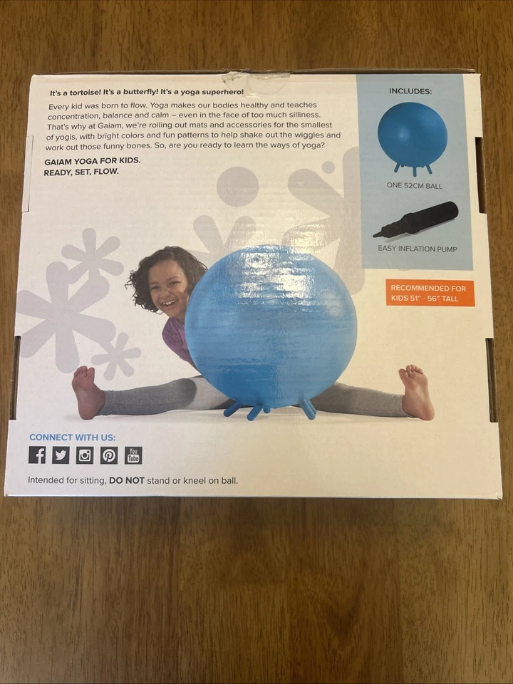 Pelota Giam Yoga para niños Stay-N-Play XL 52 cm con bomba nueva Foto 3 de 4