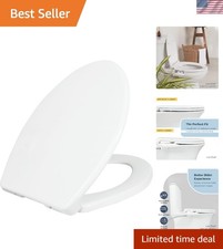 Toilet Seat Elongated Comfort Fit Slow Close Quick Release Hinges White