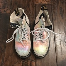 Dr. Martens Girls 1460 Rainbow Glitter Lace Up Boots