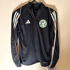 adidas Triumph Soccer Full Zip Jacket Black/White/Green Stripes Soccer