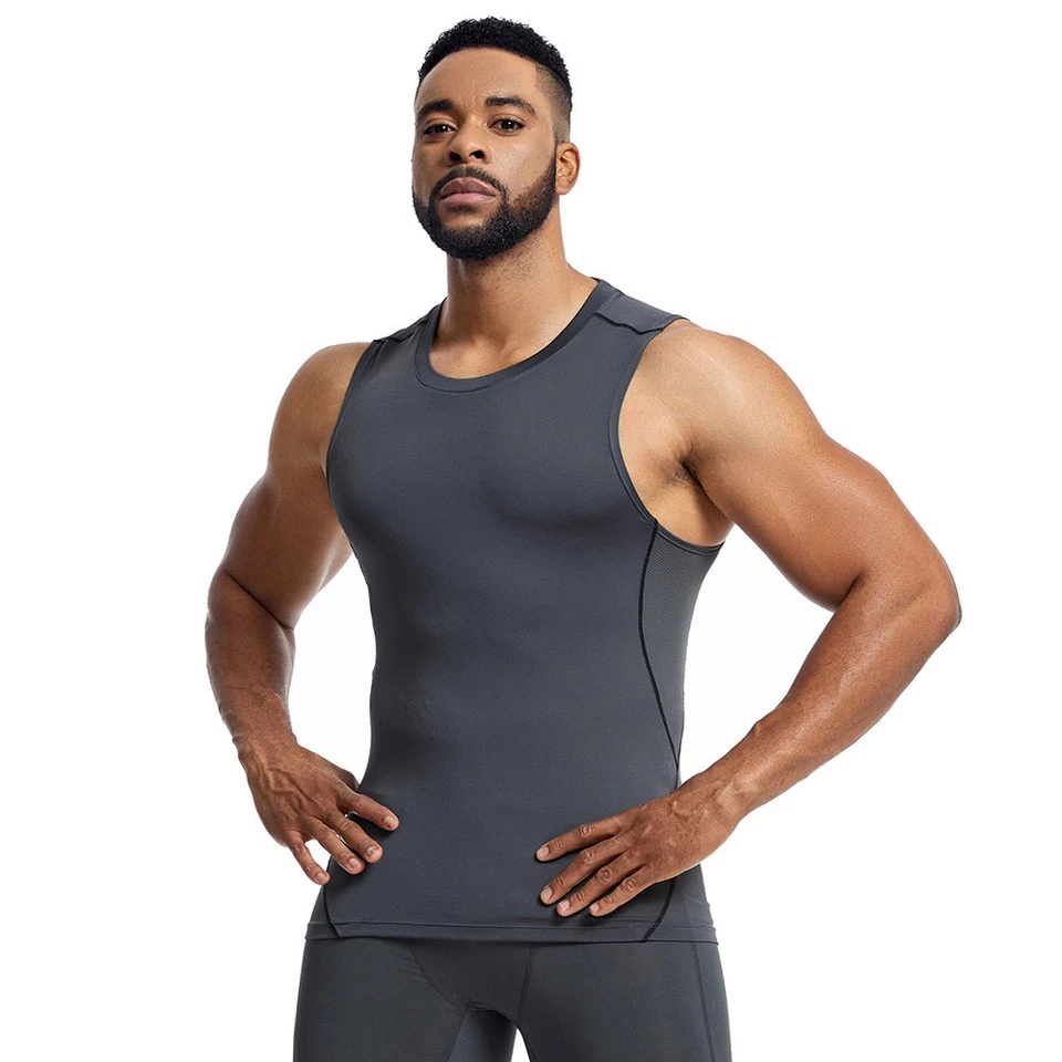 Sports Vest Men's Tight Fitting Fitness Training Running Speed Drying Basketball - Image 2 of 4