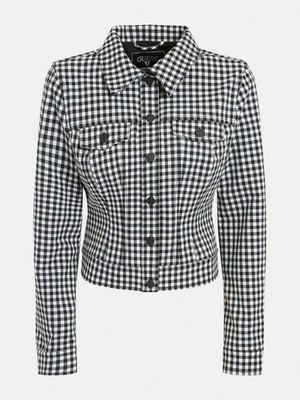 Guess Romina Trucker - Vichy Jacke schwarz - Größe XS Damenbekleidung Blazer