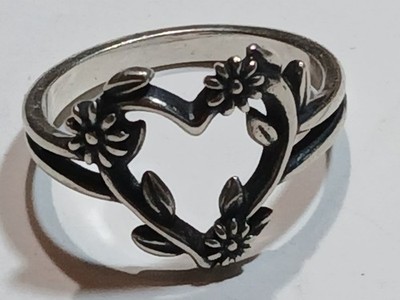 James Avery Flowering Vines Heart Ring Sz 8 Sterling Silver 925 | eBay