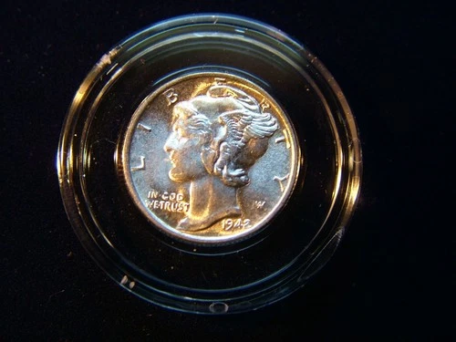 MERCURY SILVER DIMES 1942, 1943, 1944, 1945D BU MS+