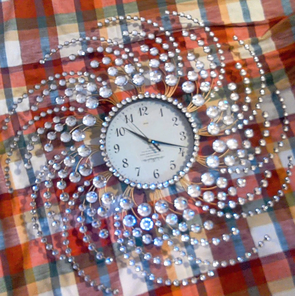 Media Sunburst Crystal Wall Clock. Silent Quartz Movement, Custom Poem On Face - Image 2 of 4