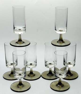 MCM Vintage 60er Jahre Scandi Style mundgeblasene Sekt-/Weingläser - 8er Set