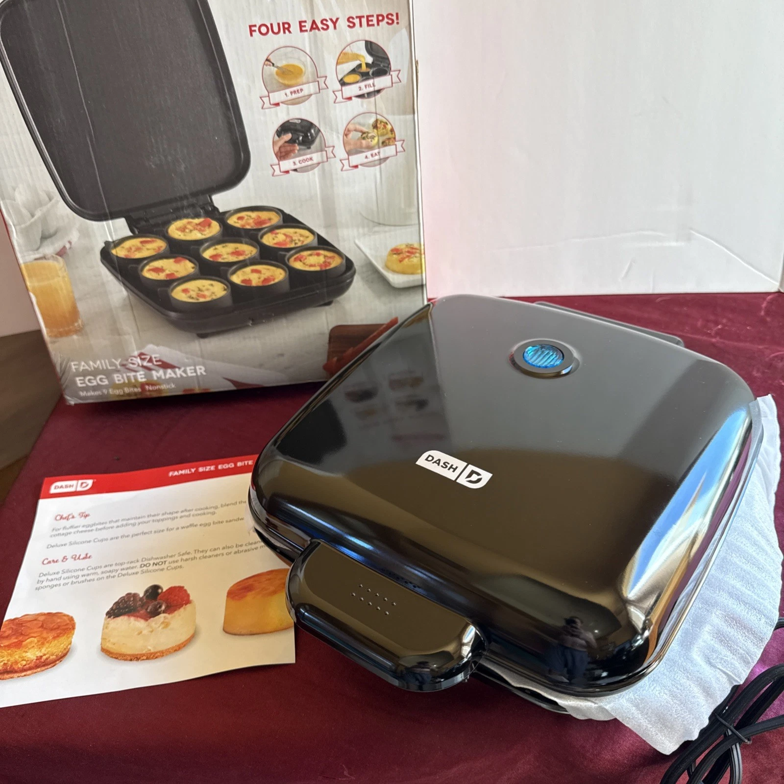 Dash Family Size Electric Egg Bite Maker - 9 Servings - Black NIB
Opens in a new window or tab