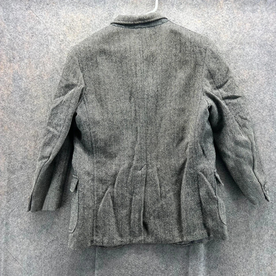 Blazer Brooks Brothers Hombre 40R Gris Beige Chaqueta Espiga Lana Abrigo Deportivo Foto 2 de 4