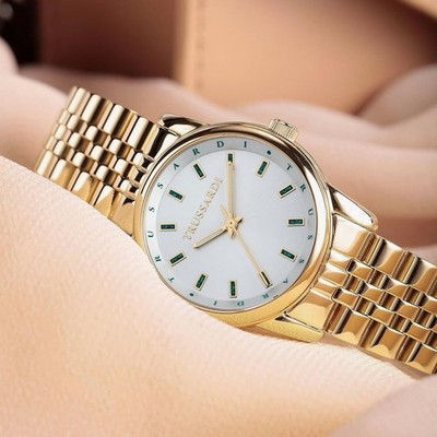 Trussardi T-Joy Women's Watch Time Only Made of Steel, PVD Gold - R2453150506