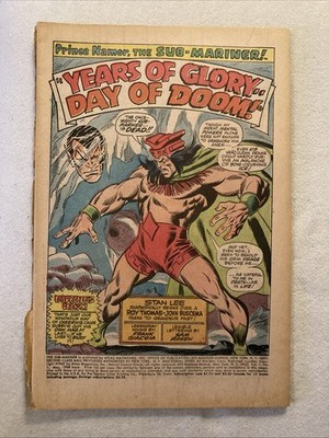 Sub-Mariner #1 Marvel Comics 1968 Missing Front Cover
