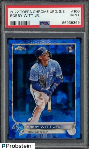 2022 Topps Chrome Update Sapphire Edition #100 Bobby Witt Jr RC Rookie PSA 9