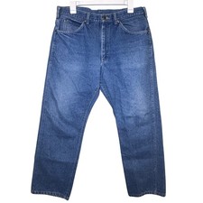 Vintage Lee Jeans Mens 36x30 Classic Straight Leg Denim Blue Jeans 80's
