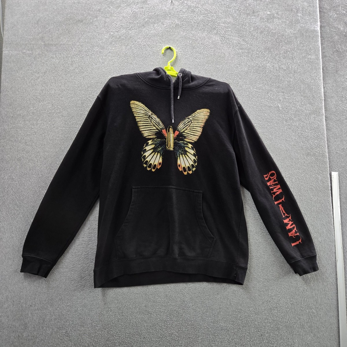 21 Savage Men Hoodie XL Black I Am I Was Tour Fleece Butterfly
