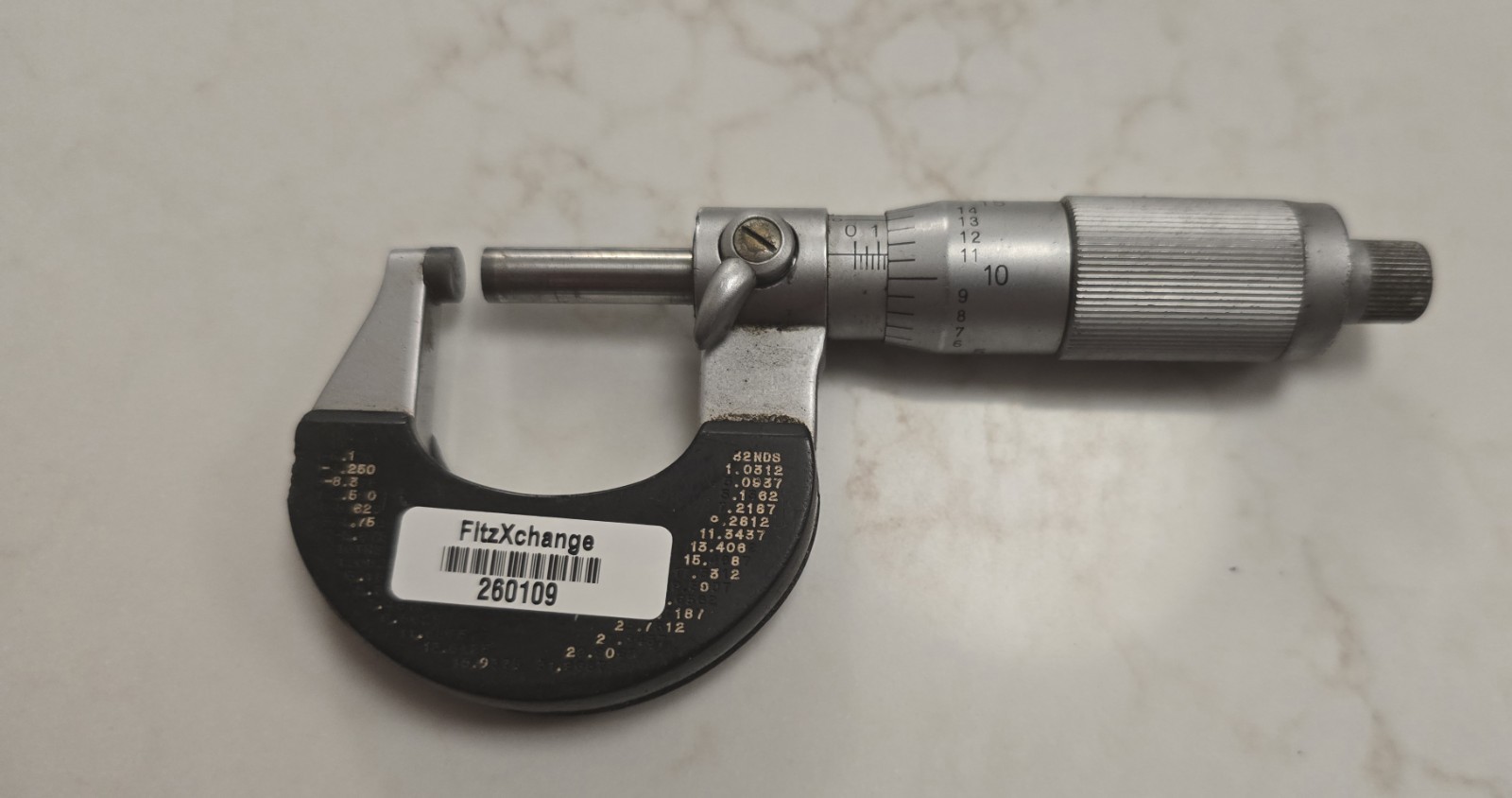 Calibrated Mitutoyo 102-124 Outside Micrometer, Inch Japan 260109
