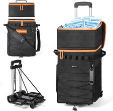Rolling Cooler Bag Wheels Insulated Soft Cool Box Trolley Camping Beach 6 Ice UK