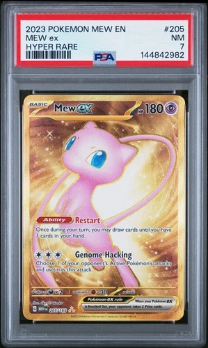 2023 POKEMON MEW EN-151 HYPER RARE #205 MEW EX PSA 7