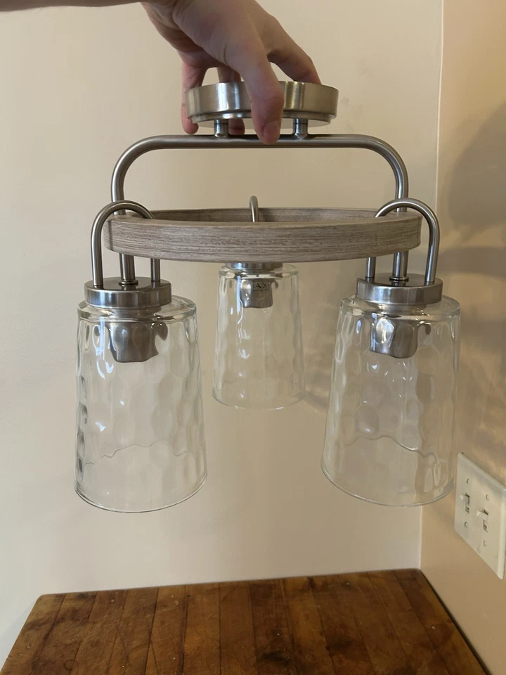 Progress Lighting Tiana 3 Light 10.25 in Brushed Nickel Semi Flush Mount Light - Image 2 of 4