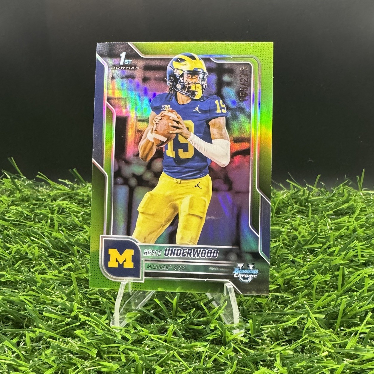 2025 Bowman U Chrome Bryce Underwood 1st Lime Green Refractor /275 Michigan #196