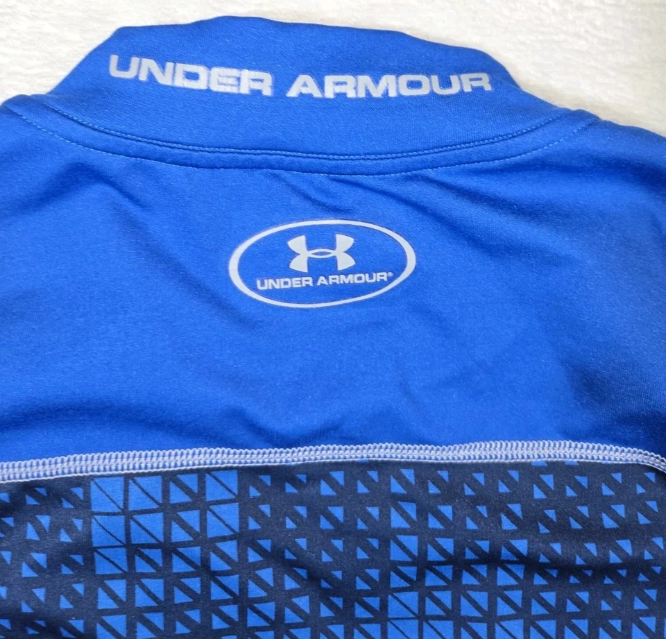 Camiseta ajustada de manga larga Under Armour ColdGear azul mediana para hombre Foto 4 de 4