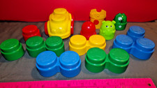 Fisher-Price 1996 Stack 'n Build Car Drivers Double Blocks Toy NICE vintage