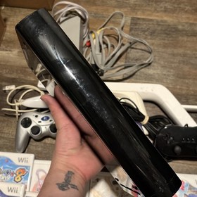 11lb Nintendo Wii & WiiU Console Lot of 2 Black White, 11 Games Cables Remotes