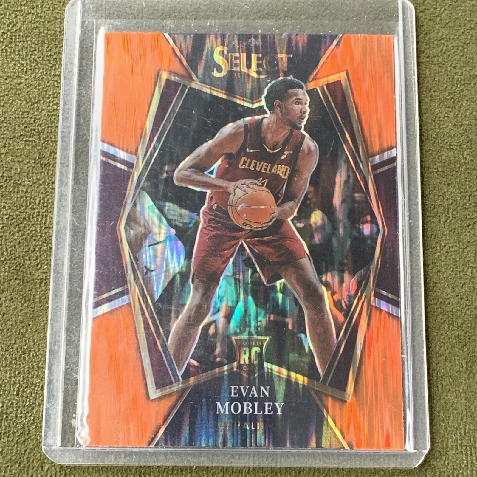 Evan Mobley 2021-22 Panini Select Orange Flash Prizm #110 Cavaliers USC Rookie