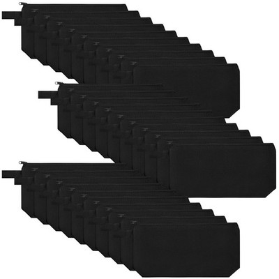 Saintrygo 30 Pcs Canvas Makeup Bags Bulk,9.8 X 5 X 2 Inch,Black | Blank DIY C...