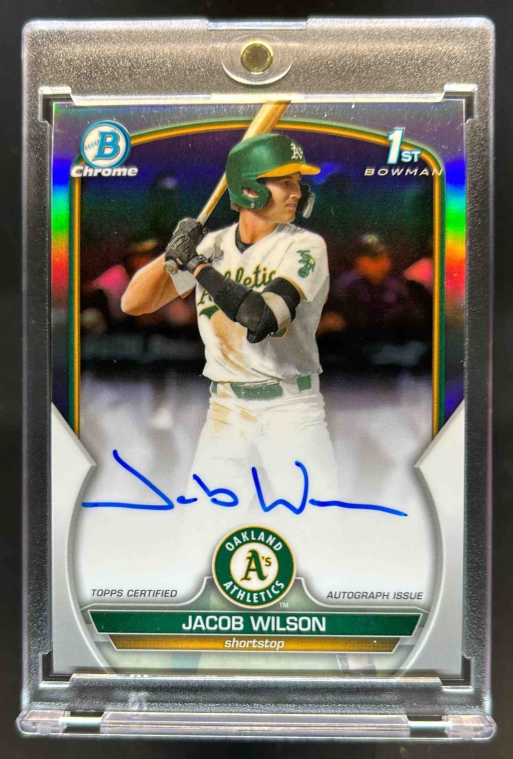 2023 Bowman Draft Jacob Wilson Chrome Auto Refractor 1st Prospect #27/499