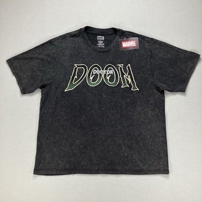 Marvel Doctor Doom Black Graphic Print Double Sided T-Shirt Sizes Vary