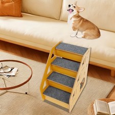 Dog Stairs for Small Dogs, 4-Step Dog Steps, Pet Stairs for Small Pets